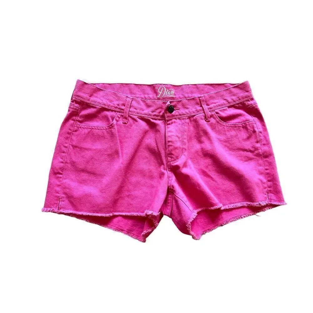 Womens Old Navy Diva Fir Vibrant Pink Raw Hem Shorts - Sz 6